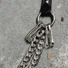 Badass Mens Skull Double Stainless steel Key Chain Long Pants Chain Wallet Chain For Men