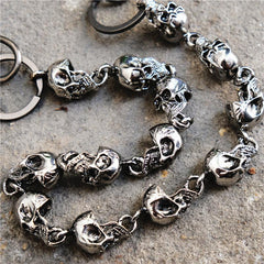 Badass Silver Skull Pants Chain Mens Biker Wallet Chain Wallet Chain For Men