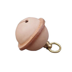 Beige Handmade Mens Leather Keyholders With Bell Tassel KeyChains Key Holders KeyRing for Men