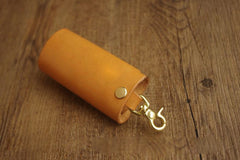 Black Handmade Mens Leather Keyholders With Clip KeyChain Car Key Holder for Men