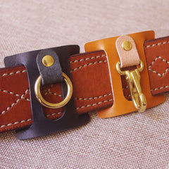 Beige Leather Belt Keychain Belt Loop Key Holder Leather Belt Key Chain Clip