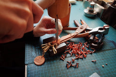 Beige Leather Keyring With Belt Loop Handmade KeyChains Key Holders Key Chain Key Ring for Men