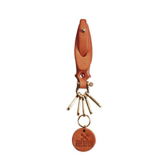 Beige Leather Keyrings With Belt Loop Handmade KeyChain Key Holder Key Chains Key Ring for Men