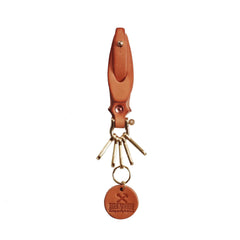 Beige Leather Keyrings With Belt Loop Handmade KeyChain Key Holders Key Chain Key Ring for Men