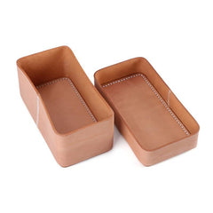 Beige Womens Leather Storage Box Portable Cosmetic Bag Multifunctional Clutch Box For Men