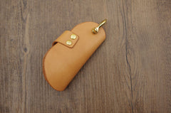 Beige Mens Leather Keyholders Cool Handmade KeyChains Car Key Holders KeyRing for Men