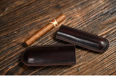 Best Coffee Leather Mens 1pc Cigar Case Top 1pc Leather Cigar Case for Men
