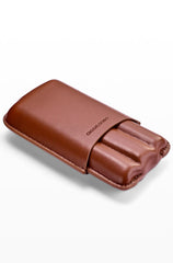 Best Brown Leather Mens 3pcs Cigar Case With Cutter Cool Leather Cigar Cases for Men