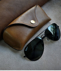Best Mens Black Leather Glasses Case Glasses Box Handmade Eyeglasses Case for Men