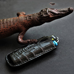 Pink Bic Crocodile Skin Lighter Case Leather Bic Lighter Holder Crocodile Skin Bic Lighter Covers For Men