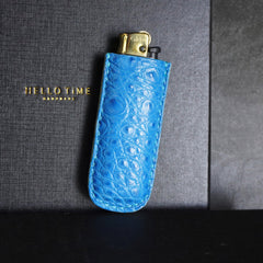 Blue Bic Crocodile Skin Lighter Case Leather Bic Lighter Holder Crocodile Skin Bic Lighter Covers For Men