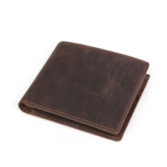 Vintage Bifold Leather Mens Wallet Small Wallet Front Pocket Wallets for Men