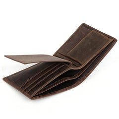 Vintage Bifold Leather Mens Wallet Small Wallet Front Pocket Wallets for Men