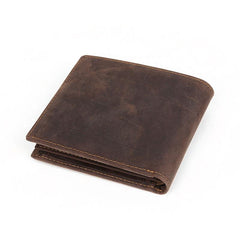 Vintage Bifold Leather Mens Wallet Small Wallet Front Pocket Wallets for Men