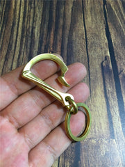 Biker Brass Keyring Key Chain Gold Keyring Key Holders with Hook Key Chain Key Ring for Men