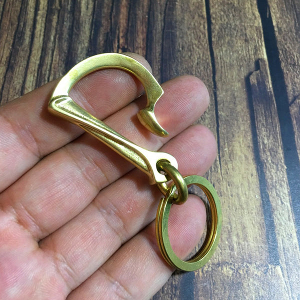 Biker Brass Keyring Key Chain Gold Keyring Key Holders with Hook Key Chain Key Ring for Men