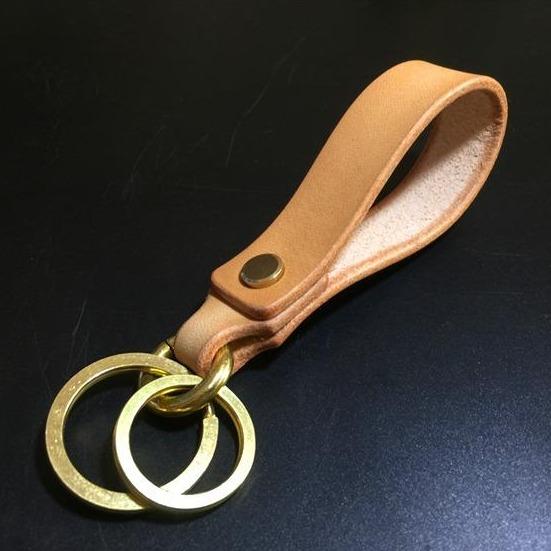 Beige Leather Brass Keyring Moto KeyChain Biker Leather Keyring Moto Cross Key Holders Key Chain Key Ring for Men