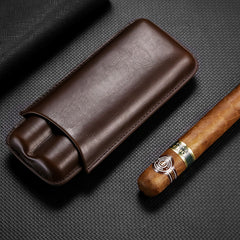 Black Eco Leather Mens 2pcs Cigar Case Leather Cigar Cases for Men