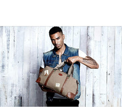 Black Fashion Canvas Mens Travel Bag Weekender Bag Duffle Bag Large Canvas Weekender Bag for Men