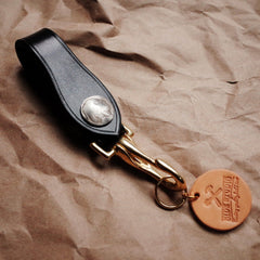 Leather Keychain With Belt Loop Handmade KeyChains Key Holders Key Chains Key Ring for Men