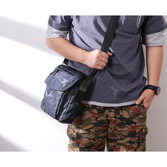 Black Nylon MENS Small Vertical Side Bag Blue Messenger Bag Nylon Side Bag For Men