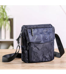 Black Nylon MENS Small Vertical Side Bag Blue Messenger Bag Nylon Side Bag For Men