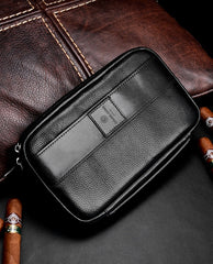 Black Leather Tobacco Pipe Rollup Bags, Pipe Pouch, The Pipe Smoker's Full Set Gift for Him