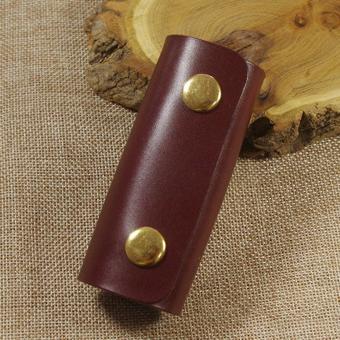 Merlot Mens Leather Keyholders With Clip Handmade KeyChains Car Key Holders KeyRing for Men