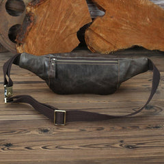 Brown MENS LEATHER FANNY PACK Coffee BUMBAG Vintage WAIST BAGS for Men