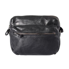 Fashion Simple Black Small Leather Men Side Bag Tan Messenger Bag Courier Bag For Men