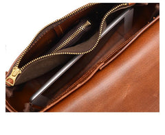 Vintage Black Leather Men Small Brown Side Bag Black Messenger Bags Courier Bag For Men