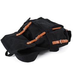 Black CANVAS Mens Casual Waterproof Computer Backpack Black Travel Backpack College Backpack Hiking Backpack For Men