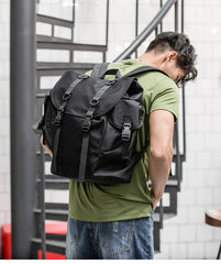 Stylish Black Nylon Mens 15 inches Travel Backpacks Laptop Backpack College Bag for men