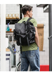 Stylish Black Nylon Mens 15 inches Travel Backpacks Laptop Backpack College Bag for men