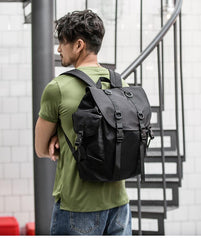 Stylish Black Nylon Mens 15 inches Travel Backpacks Laptop Backpack College Bag for men