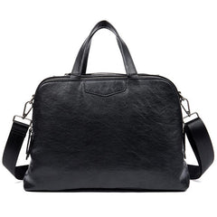 Black Cool Leather 14 inches Shoulder Bag Travel Bags Handbags Luggage Bag for Men