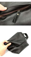 Black Cool Leather Mens Small Postman Bag Messenger Bag Black Courier Bag For Men