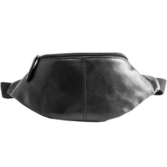 Black Mens Leather Fanny Packs Sling Bag Waist Bag Hip Pack Belt Bag Chest Bag for Men