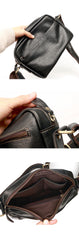 Black Leather Mens Casual Small Courier Bags Messenger Bags Gray Postman Bag For Men