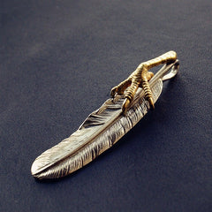 Brass Feather Keyring Moto KeyChain Feather Hook Keyrings Moto Key Holders Key Chain Key Rings for Men