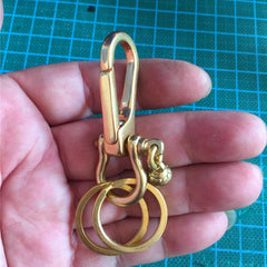 Brass Keyring Key Chains Gold Keyring Key Holders with Hook Brass Key Chain Key Ring for Men