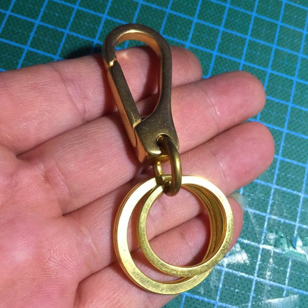 Brass Keyring Key Chains Gold Keyring Key Holders with Hook Brass Key Chain Key Ring for Men