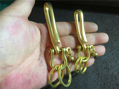 Brass Keyring Key Chain Gold Keyring Key Holders with Hook Key Chain Key Ring for Men