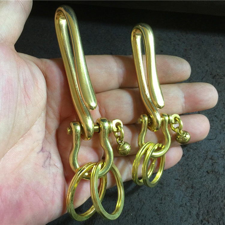 Brass Keyring Key Chain Gold Keyring Key Holders with Hook Key Chain Key Ring for Men