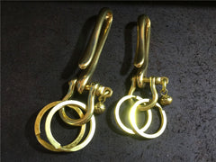 Brass Keyring Key Chain Gold Keyring Key Holders with Hook Key Chain Key Ring for Men