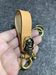 Brass Leather Keyring Key Chain World Of Warcraft Leather Keyring Key Holders Key Chain Key Ring for Men