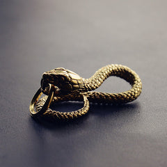 Brass Snake Keyring Moto KeyChain Snake Hook Keyrings Moto Key Holders Key Chain Key Rings for Men