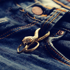 Brass Snake Keyring Moto KeyChain Snake Hook Keyrings Moto Key Holders Key Chain Key Rings for Men