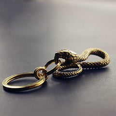 Brass Snake Keyring Moto KeyChain Snake Hook Keyrings Moto Key Holders Key Chain Key Rings for Men