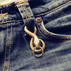 Brass Snake Keyring Moto KeyChain Snake Hook Keyrings Moto Key Holders Key Chain Key Rings for Men